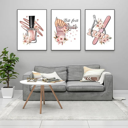 Beauty Salon Sign Manicure Poster Print Manicurist Gifts Nail Studio Wall Art Canvas Nordic Home Living Room Decor