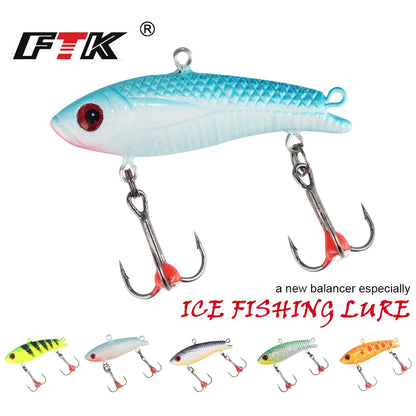 FTK 1PC Ice Fishing Lures 20g/35g Winter Bait Hard Lure Carp Fishing hooks Balancer for Fishing Baits Jigging