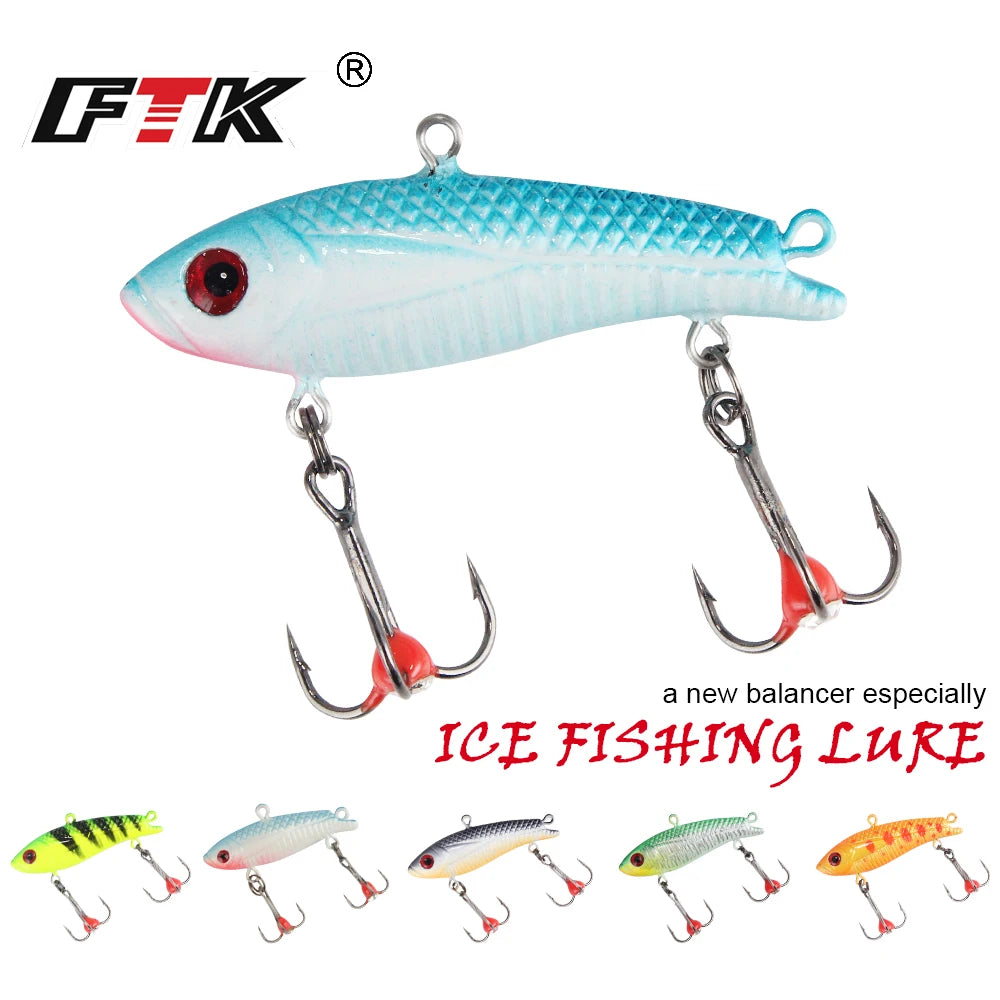 FTK 1PC Ice Fishing Lures 20g/35g Winter Bait Hard Lure Carp Fishing hooks Balancer for Fishing Baits Jigging
