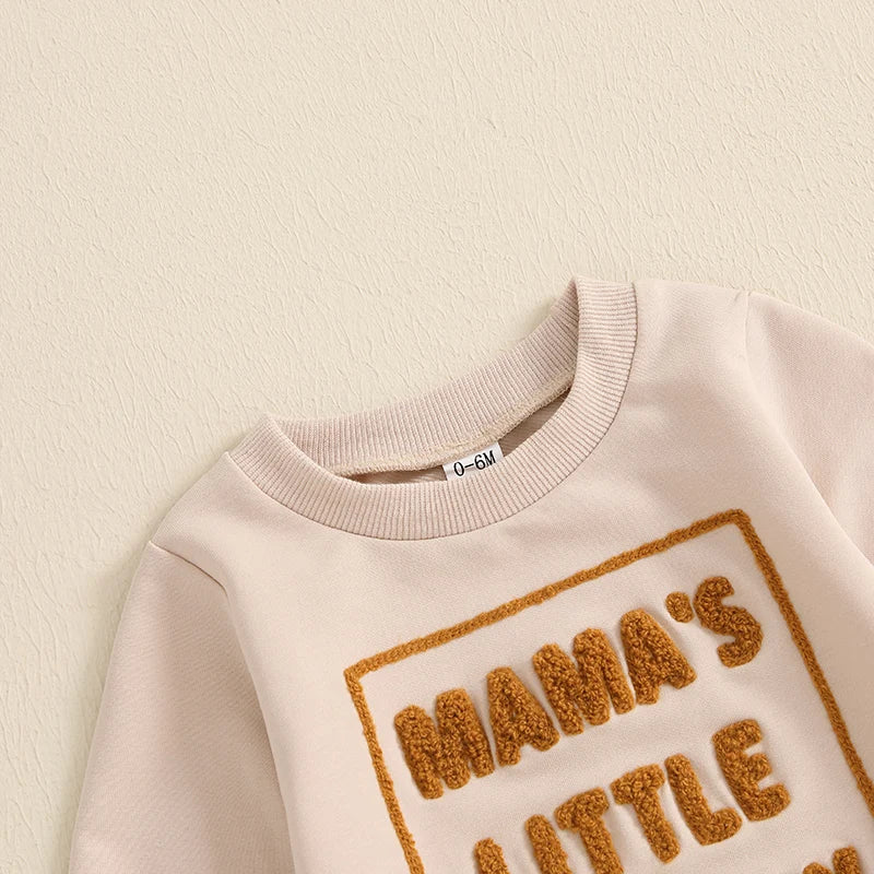 Adorable Baby Thanksgiving Clothes Set with Cute Embroidered Sweatshirt and Solid Pants for Toddler Boys and Girls