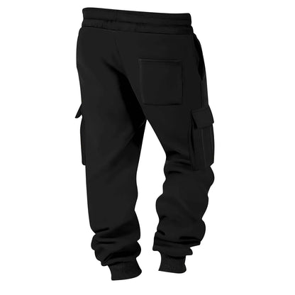 Men's Cargo Pants 2025 New Casual Loose Autumn Winter Straight Baggy Pants Multi-Pockets Solid Color Pinting Sweatpants ﻿