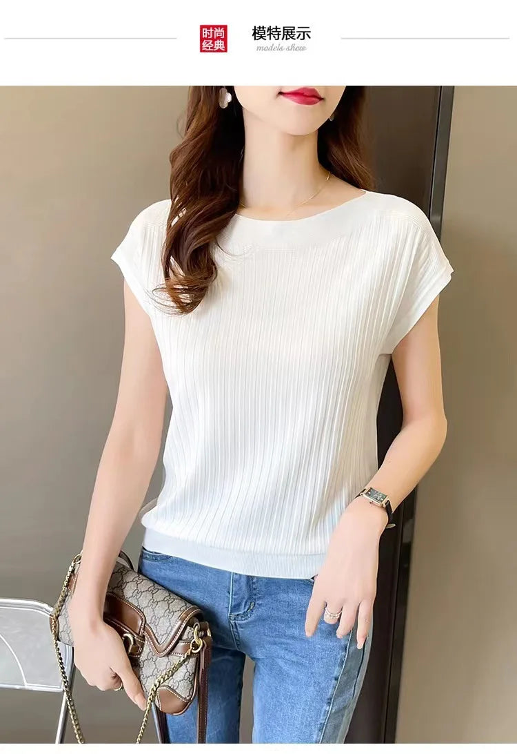 Blusas Mujer De Moda 2025Verano Short Sleeve Knitted Tops Sweater Women Pullovers Sweaters For Women Woman Sweaters Blusa