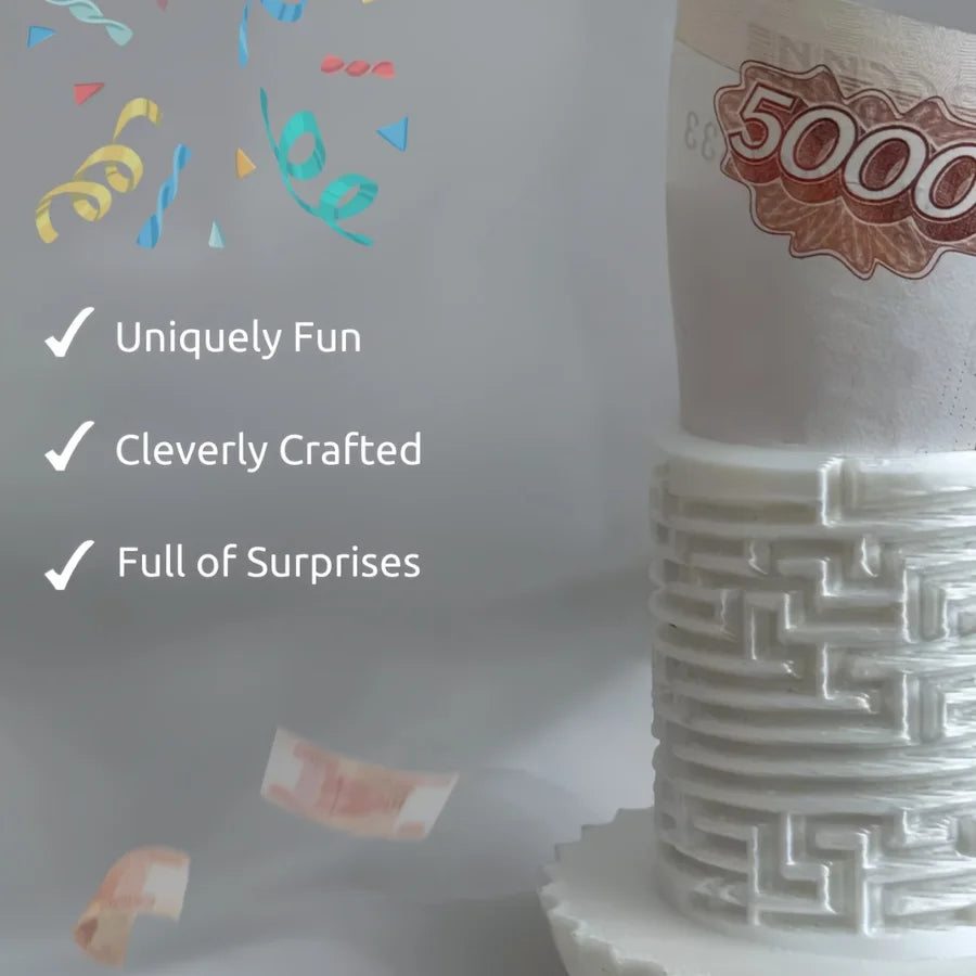 Creative Money Maze Puzzle Box - Perfect for cash gifts, unique gift giving ideas, ideal gifts for Christmas, birthdays, Easter