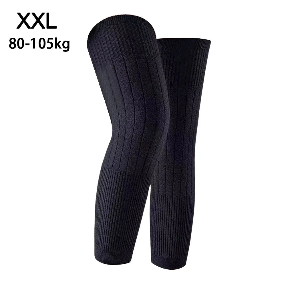 New Plus Velvet Winter Knee Pads Universal Windproof Coldproof Warm Knee Sleeve Thickened Elastic Leg Sleeves Unisex