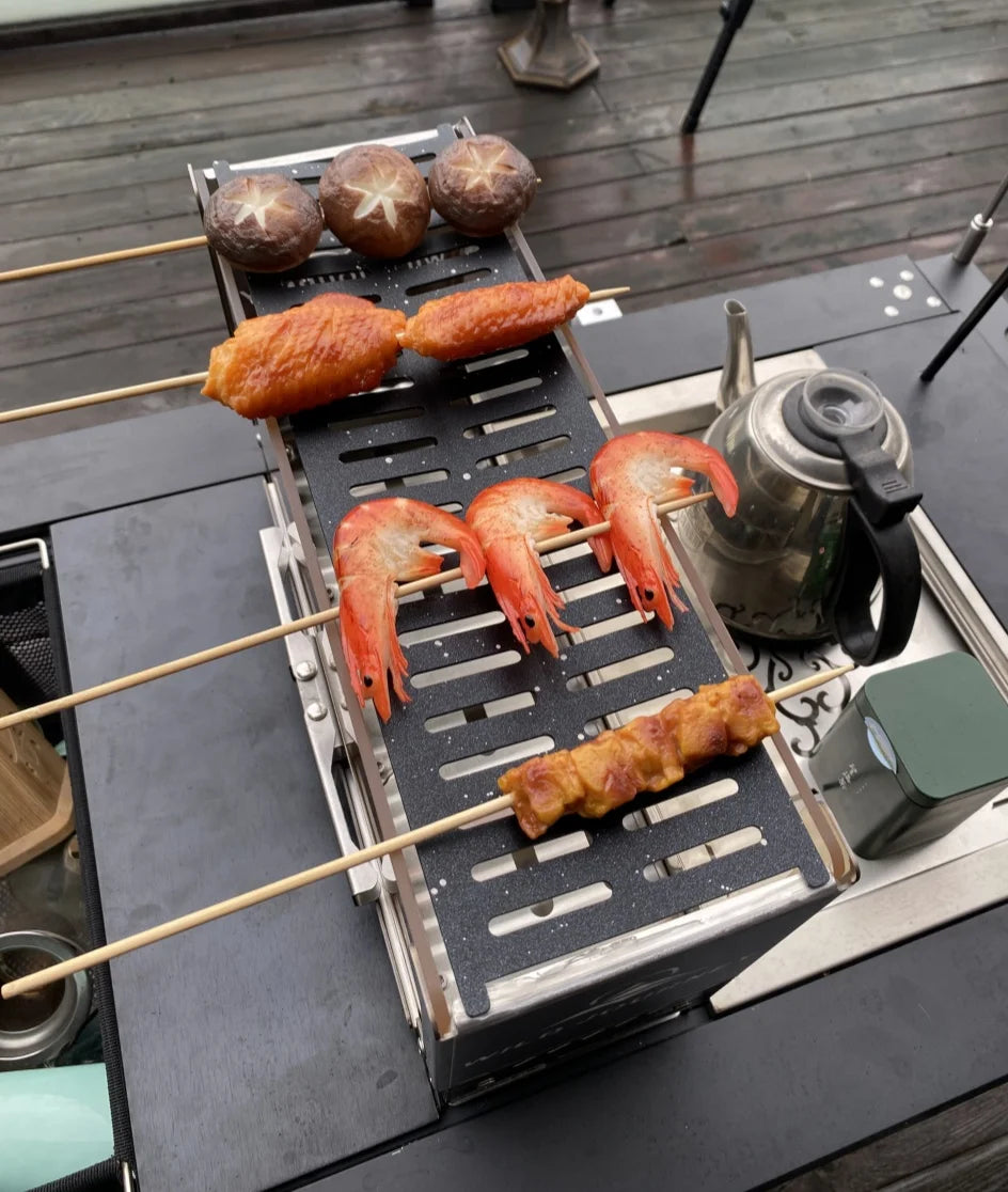 SmiloDon Camping Folding Brazier IGT Half-Unit Bonfire Stove Desktop Campfire Furance Windproof Firewood Stove Outdoor Heater