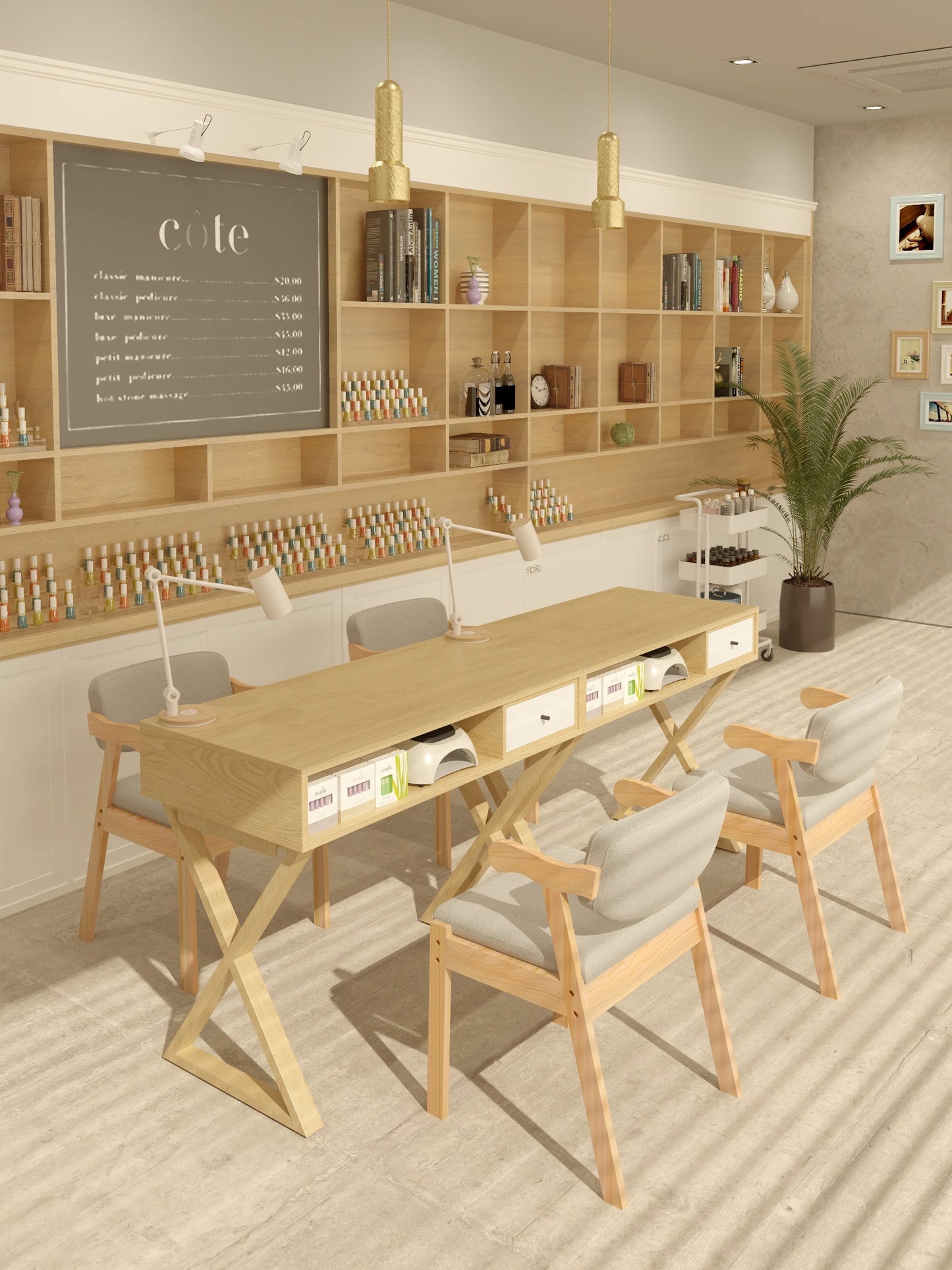 Modern Rustic Manicure Table Eclectic Trendy Minimalist Unique Nail Table With Storage Multifunctional Mesa Manicura Furniture