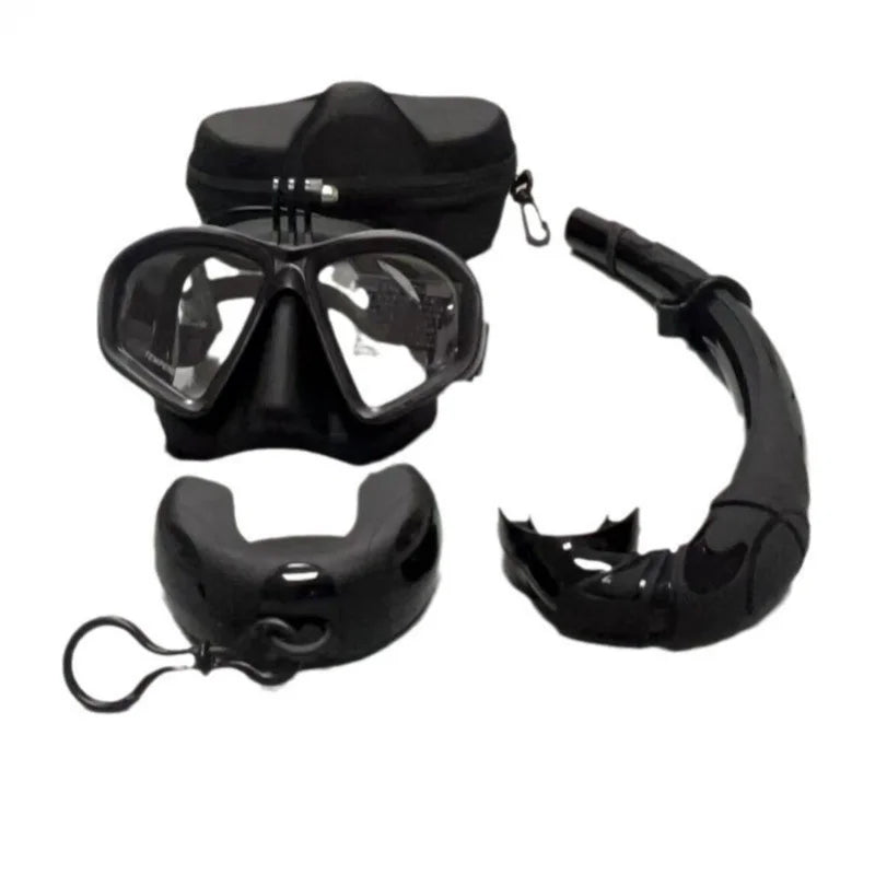 Adult Liquid Silicone Professional Snorkeling Two-Piece Set Waterproof and Fog-Proof Diving Goggles Mask and Snorkel Set