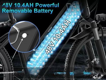 500W motor electric bicycle, 48V10AH efficient and safe battery, suitable for adults to travel around high-performance bicycles