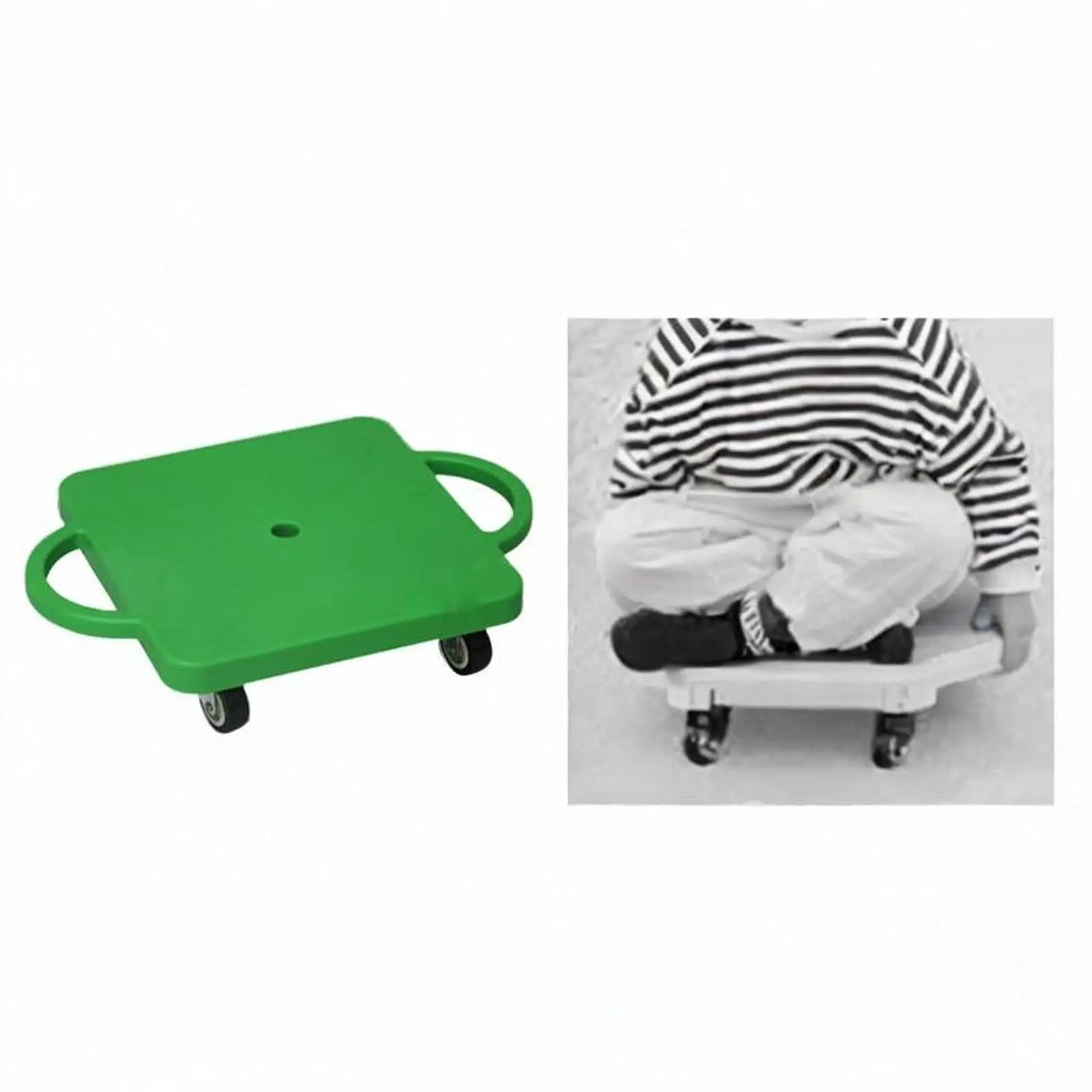 Floor Scooter Board with Handles Sitting Scooter Gross Motor Toy 11.8 Inches for Indoor Outdoor Activities Home Boys Girls