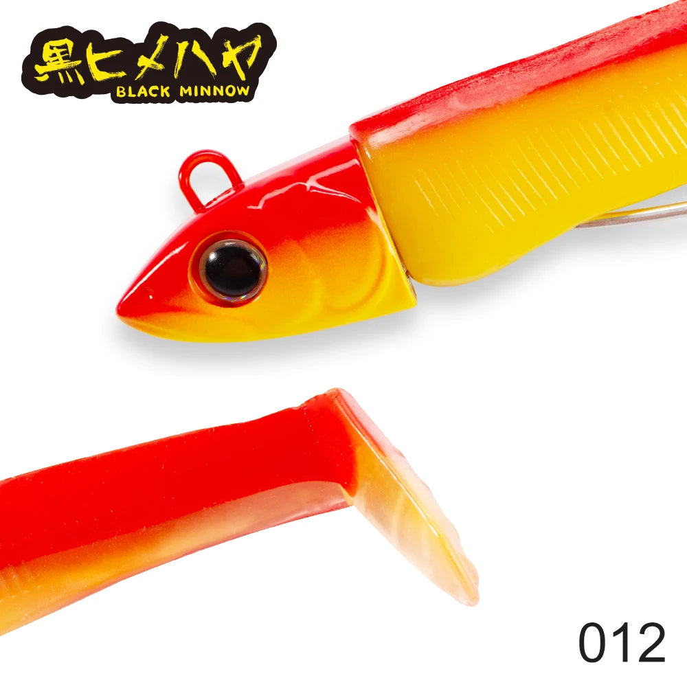 Hunthouse Black Minnow 155mm 120g Silicone Soft Fishing Lure Artificial Bait Fishing Tackle For Bass Pike Leurre Souple LW216