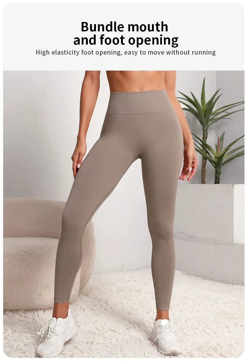 New High Waist Yoga Pants for Women - Tummy Control Leggings, Stretchy Soft Workout Running Pants, Comfortable Gym Sports Pants"
