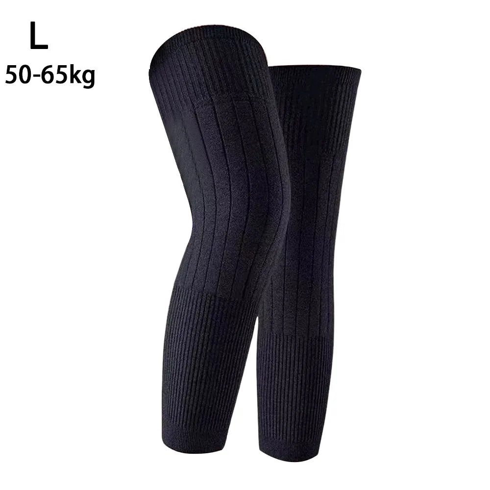 New Plus Velvet Winter Knee Pads Universal Windproof Coldproof Warm Knee Sleeve Thickened Elastic Leg Sleeves Unisex