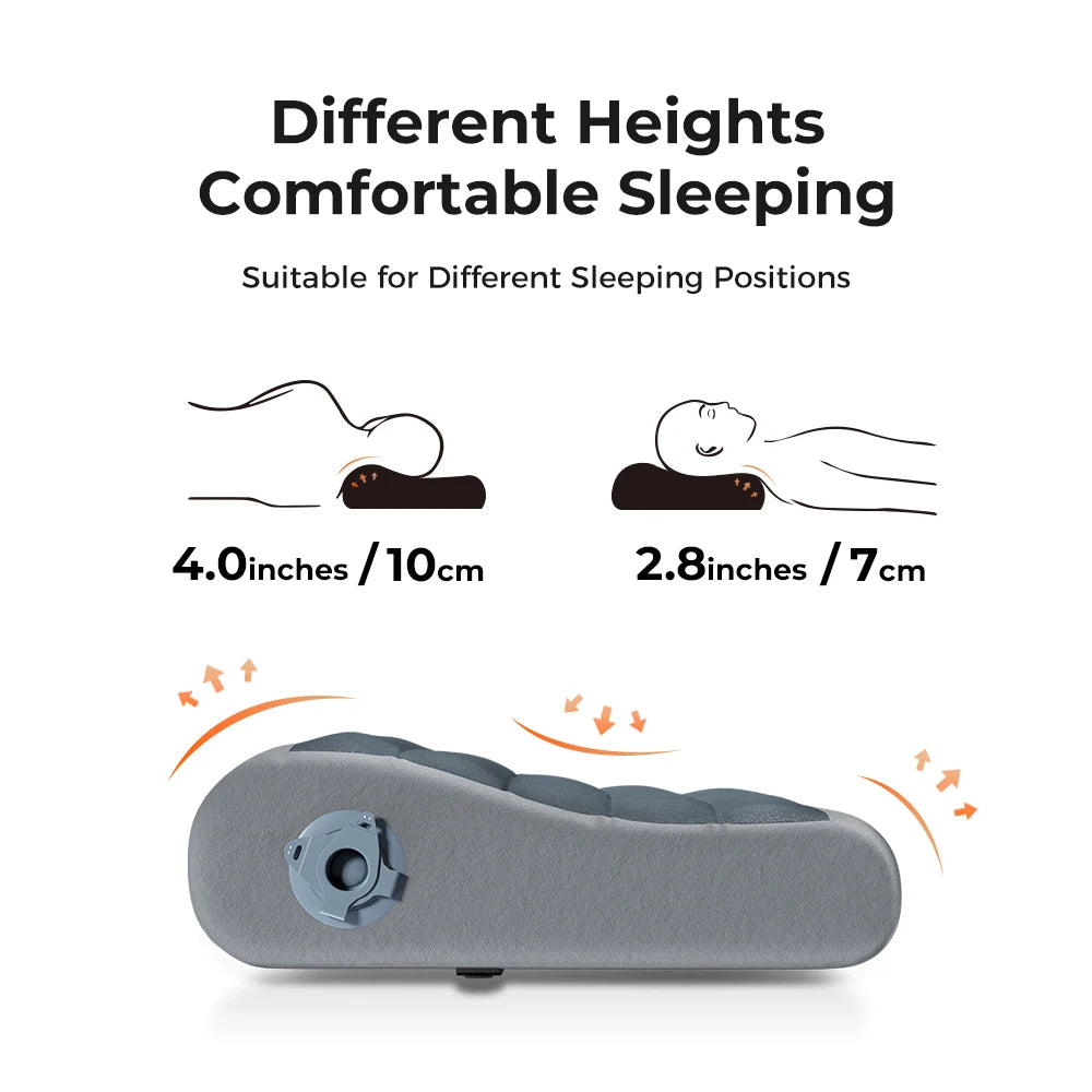 FLEXTAIL Inflatable Camping Pillow, Ergonomic Pillow for Travel and Home, Lightweight and Washable, Two Height Options