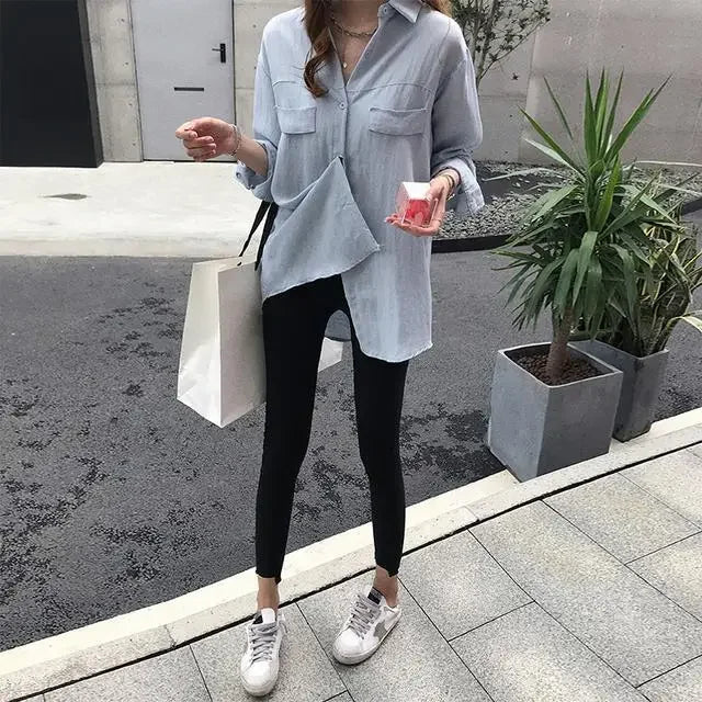 Blusas White Shirt Woman Long Sleeve Korean Fashion Women's Blouse Chemise Femme Elegant Clothes  Aesthetic Collared Tops