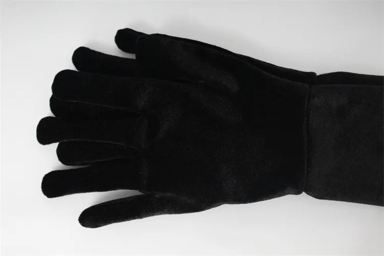 Party Velvet Dresses For Women Fashion Sexy Solid Full Sleeves Gloves V-Neck Hip Wrap Sheath Long Vestidos Robes Female Elegant