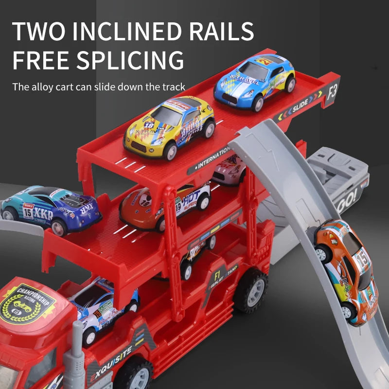 Container Truck Toy Alloy Car Container Truck Boy Toy Folding Ejection Truck Container Truck Christmas Halloween Thanksgiving