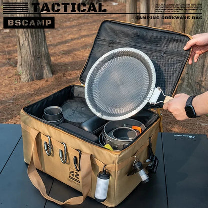 30-42L Waterproof Tactical Camping Storage Bag Insulated Folding Box Outdoor Gear Organizer for Picnic Tableware Field Equipment