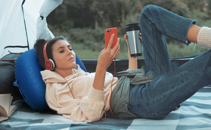 Inflatable Camping Travel Pillow Ultralight Portable Backpacking Pillow for Neck Lumbar Support Camp Hiking Sleeping