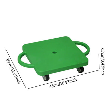 Floor Scooter Board with Handles Sitting Scooter Gross Motor Toy 11.8 Inches for Indoor Outdoor Activities Home Boys Girls