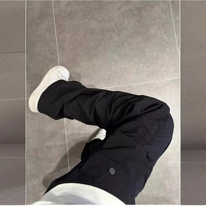 Multi Pocket Cargo Pants Men's Casual Pants Elastic Waist Jogging Pants Men's Large Pocket Straight Trousers Cargo Streetwear