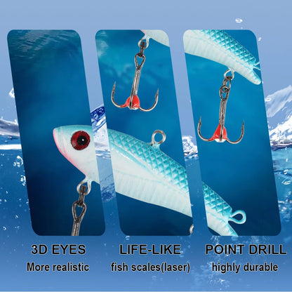 FTK 1PC Ice Fishing Lures 20g/35g Winter Bait Hard Lure Carp Fishing hooks Balancer for Fishing Baits Jigging