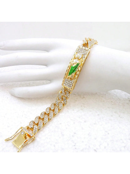 St. Jude Sparkling Rhinestone Hip Hop Bracelet for Everyday Wear Party and Gift Giving