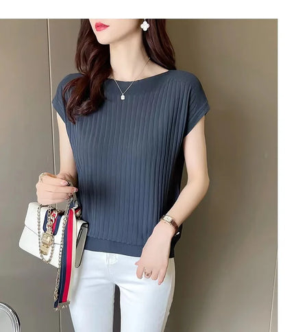 Blusas Mujer De Moda 2025Verano Short Sleeve Knitted Tops Sweater Women Pullovers Sweaters For Women Woman Sweaters Blusa
