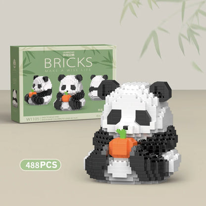 Creative DIY Assemable Animal Cute MINI Chinese Style Animal Panda Building Block Educational Boy Toys For Children Model Bricks