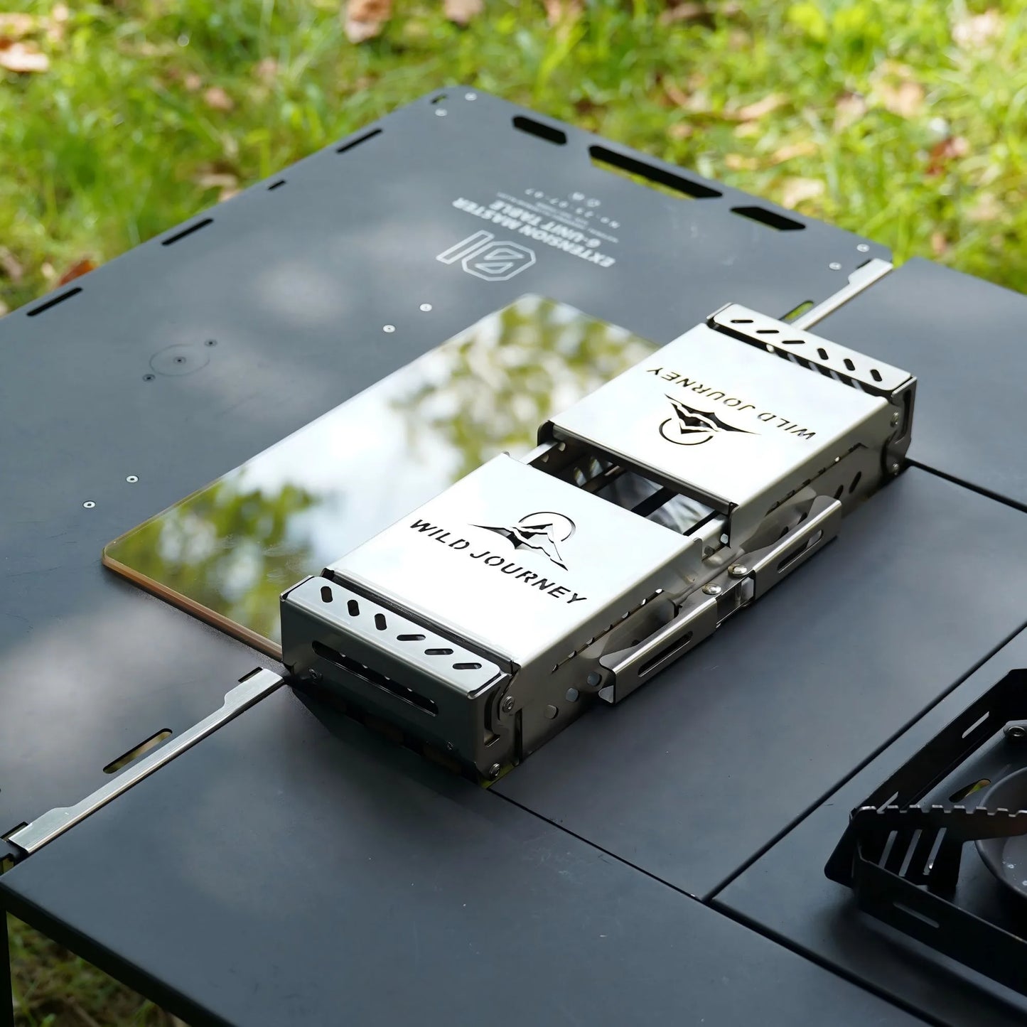 SmiloDon Camping Folding Brazier IGT Half-Unit Bonfire Stove Desktop Campfire Furance Windproof Firewood Stove Outdoor Heater