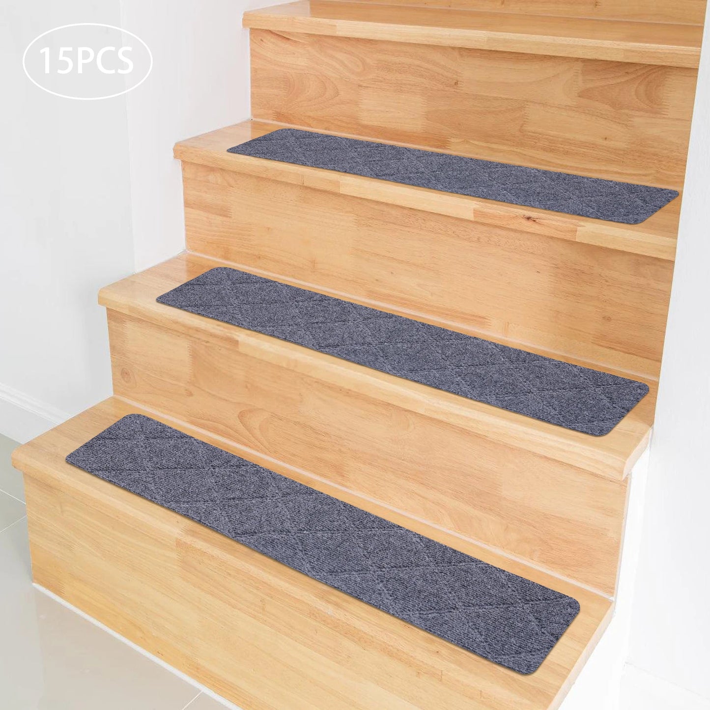 8"x 30" 15-Pack Carpet Stair Treads Non-Slip Carpet Stair Runner with Non Skid Backing Removable Washable Step