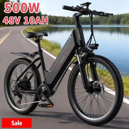 500W motor electric bicycle, 48V10AH efficient and safe battery, suitable for adults to travel around high-performance bicycles