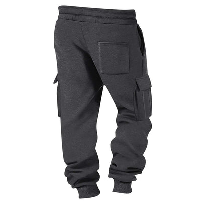 Men's Cargo Pants 2025 New Casual Loose Autumn Winter Straight Baggy Pants Multi-Pockets Solid Color Pinting Sweatpants ﻿