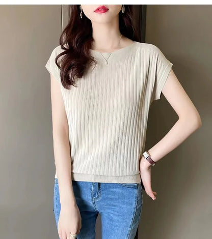 Blusas Mujer De Moda 2025Verano Short Sleeve Knitted Tops Sweater Women Pullovers Sweaters For Women Woman Sweaters Blusa