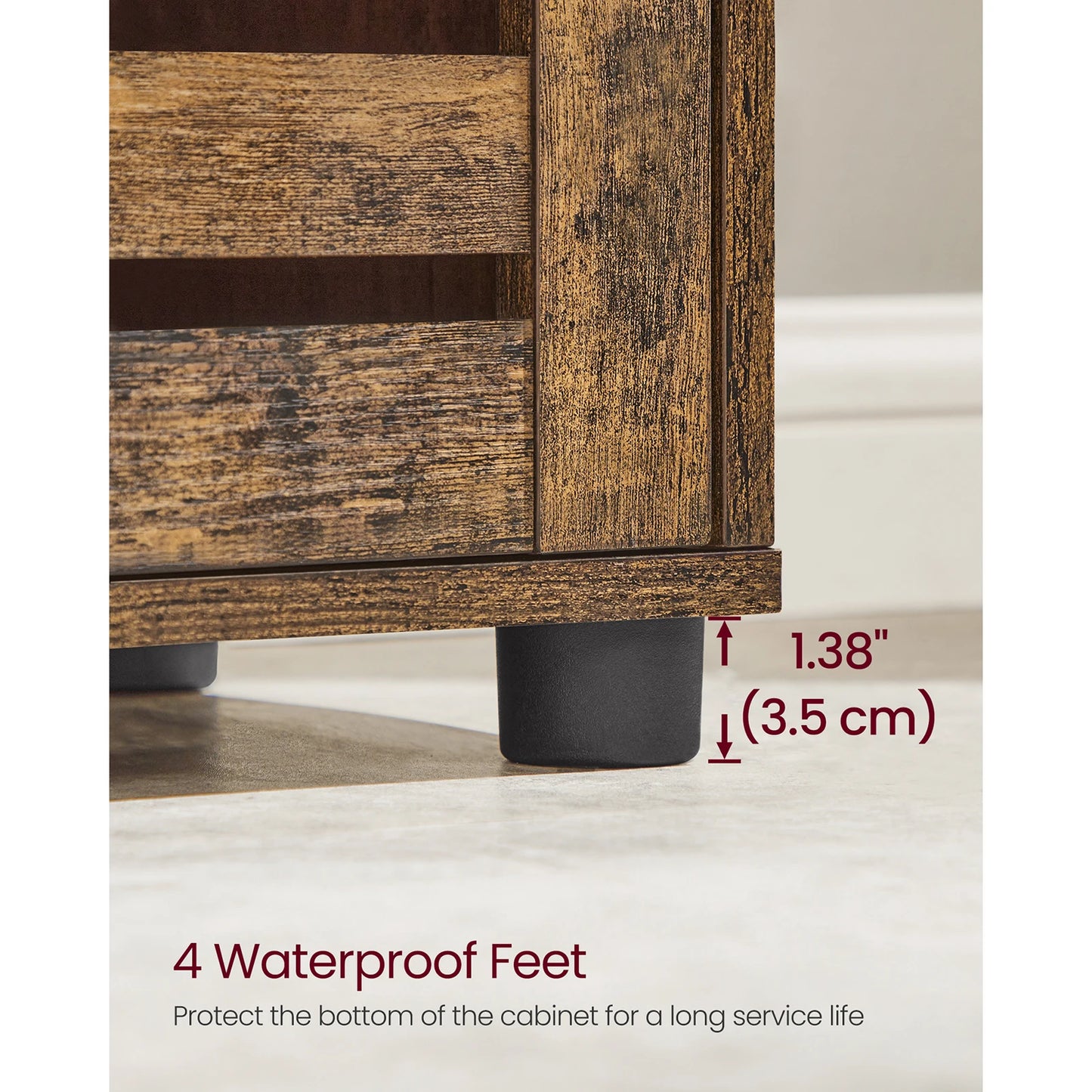 VASAGLE Bathroom Floor Cabinet, Tall Bathroom Storage Cabinet Unit, with 3 Open Compartments and 2 Adjustable Shelves