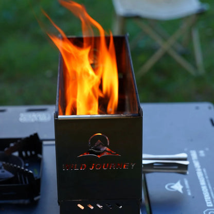 SmiloDon Camping Folding Brazier IGT Half-Unit Bonfire Stove Desktop Campfire Furance Windproof Firewood Stove Outdoor Heater