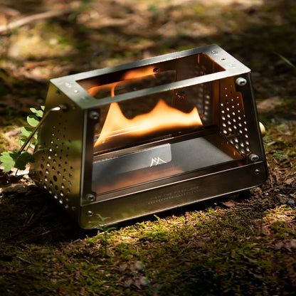 MOUNTAINHIKER Outdoor Camping Portable Burning Platform Stainless Steel Mini Firewood Stove Lightweight Small Observation Stove
