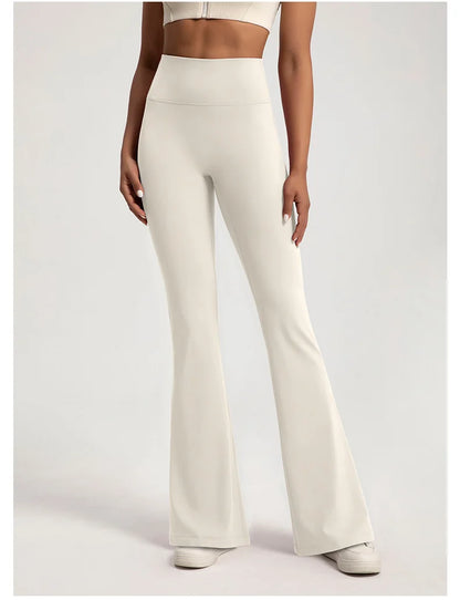 Naked High Waisted Waist Cinching Hip Lifting Fitness Exercise Elastic Bell Bottom Pants Women Casual Outdoor Running Yoga Pants