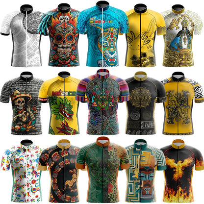 Mexico Cycling Jersey Men Bike Top MTB Bicycle Shirt Mountain Road Riding Clothing Short Sleeve Summer Cyclist biking Blouse