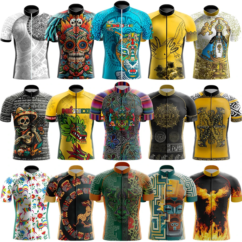 Mexico Cycling Jersey Men Bike Top MTB Bicycle Shirt Mountain Road Riding Clothing Short Sleeve Summer Cyclist biking Blouse