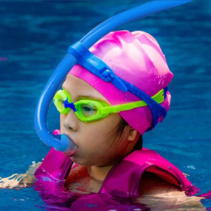 From Wet Training Swim Snorkel For Lap Swimming Snorkeling Gear Front ComfortableMounted Silicone Mouthpiece For Kid/Child
