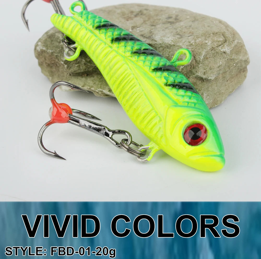FTK 1PC Ice Fishing Lures 20g/35g Winter Bait Hard Lure Carp Fishing hooks Balancer for Fishing Baits Jigging