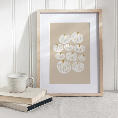 Autumn Leaves Pumpkins Print Poster Fall Home Bedroom Living Room Decor Autumn Vibes Decor Canvas Painitng Thanksgiving Gift