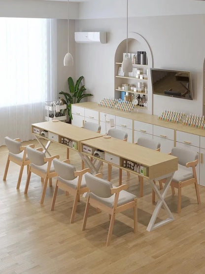 Modern Rustic Manicure Table Eclectic Trendy Minimalist Unique Nail Table With Storage Multifunctional Mesa Manicura Furniture