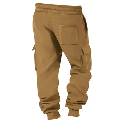 Men's Cargo Pants 2025 New Casual Loose Autumn Winter Straight Baggy Pants Multi-Pockets Solid Color Pinting Sweatpants ﻿