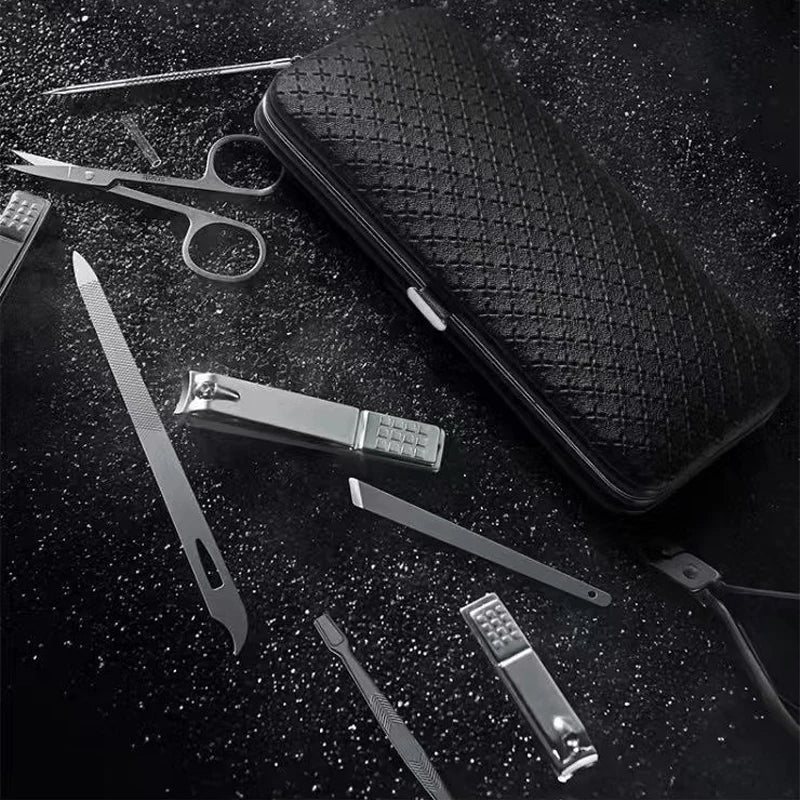 Juego de manicura, a full-function 19-piece professional stainless steel nail art set, portable nail clippers, gift creativity