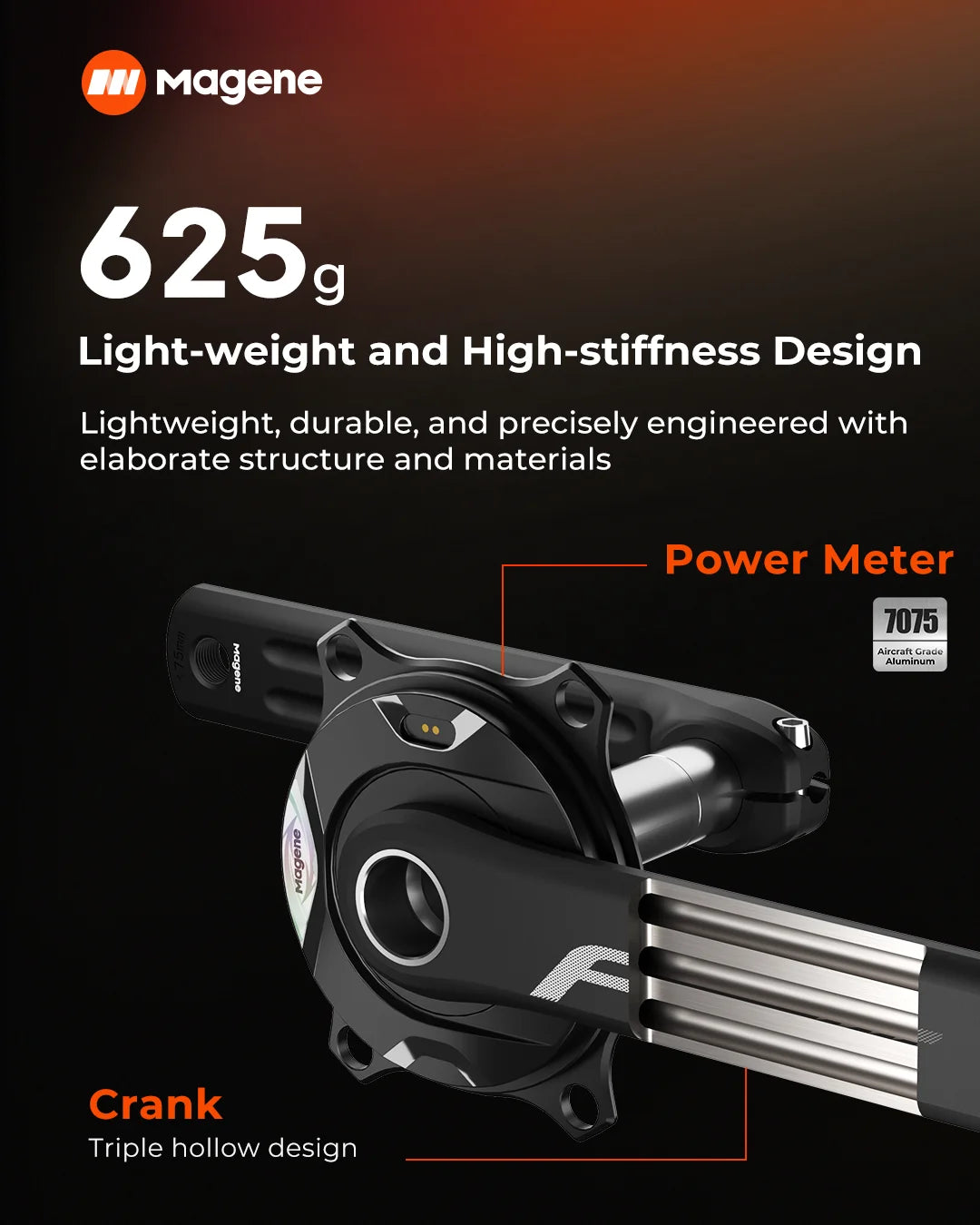 Magene PES P515 Power Meter Set 110 BCD 4 Bolt 24mm Steel Spindle Cycling Spider-Based Power Meter Chainring for Shimano Sram