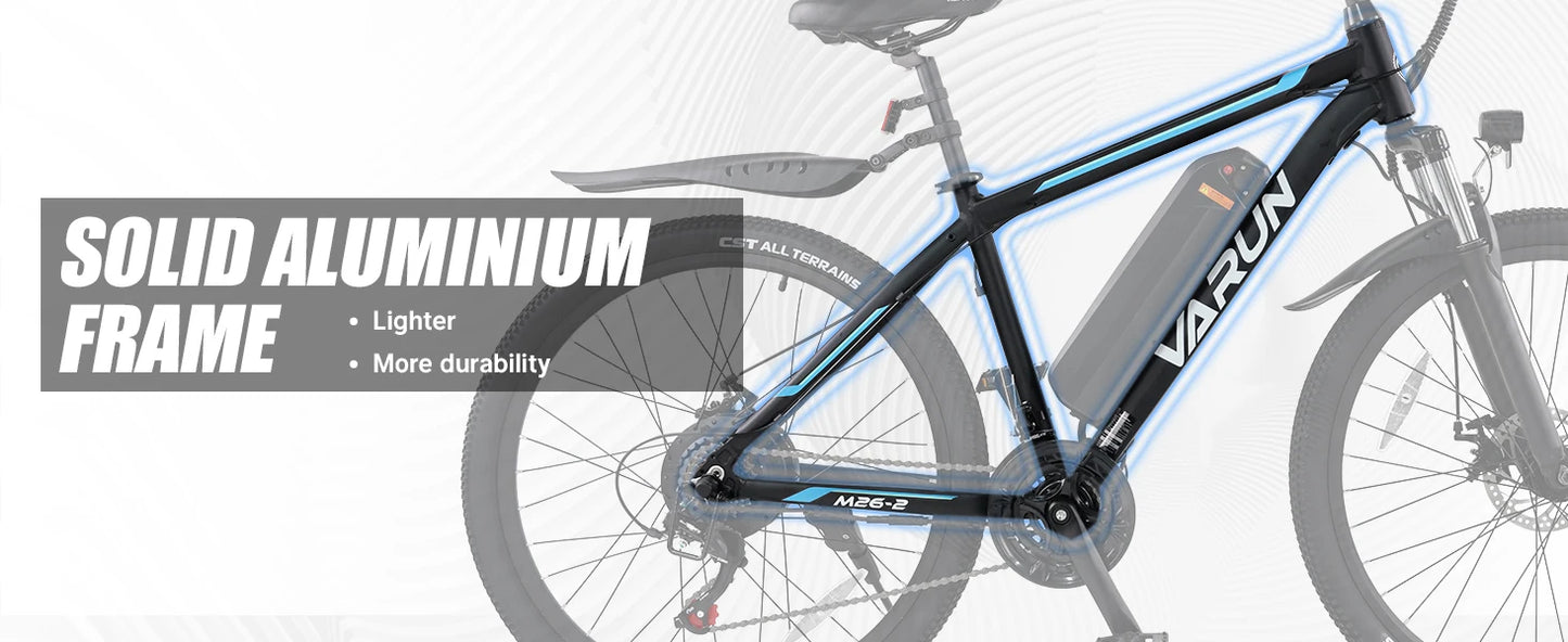 VARUN M26-2 Adult E-Mountain Bike 250W 48V13AH Urban commuting Electric Bicycle 27.5" Fat Tire E Bike