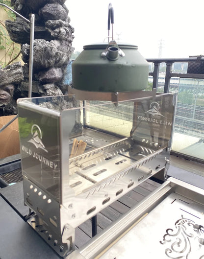 SmiloDon Camping Folding Brazier IGT Half-Unit Bonfire Stove Desktop Campfire Furance Windproof Firewood Stove Outdoor Heater