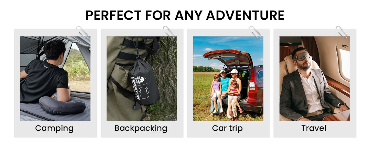 OneTigris Airdream Camping Pillow Portable Ultralight Inflatable Sleeping Neck Pillows for Travel Backpacking Hiking Flight