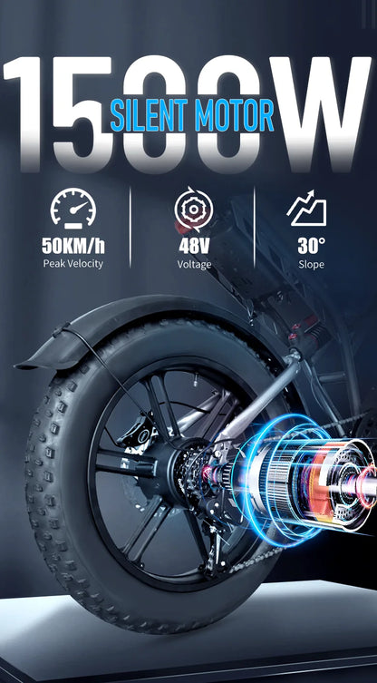 DEEPOWER S7Pro Off-Road Electric Bike for 1500W Motor 48V 60AH LG Battery with Adults Mountain Ebike All-Terrain Motorcycle